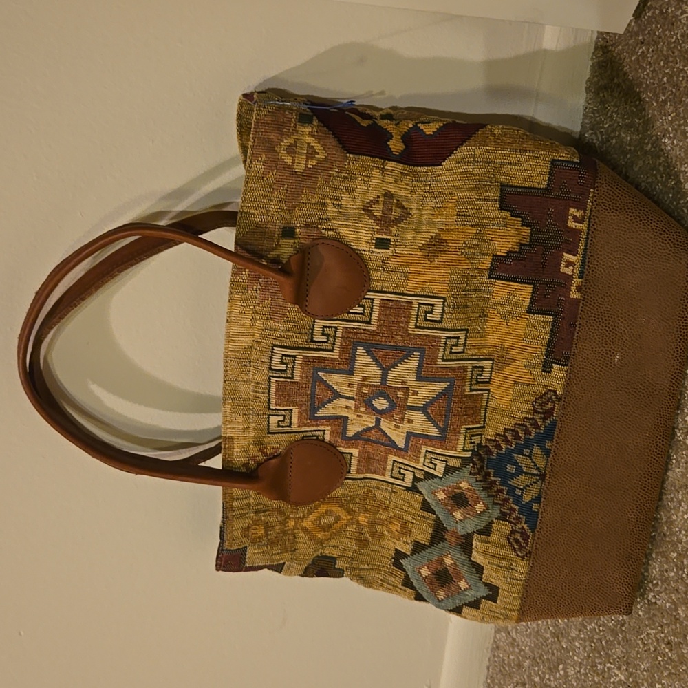 CROSS CANVAS COMPANY Women's Aztec Geometric Pattern Shoulder Bag Large Purse - Picture 2 of 8